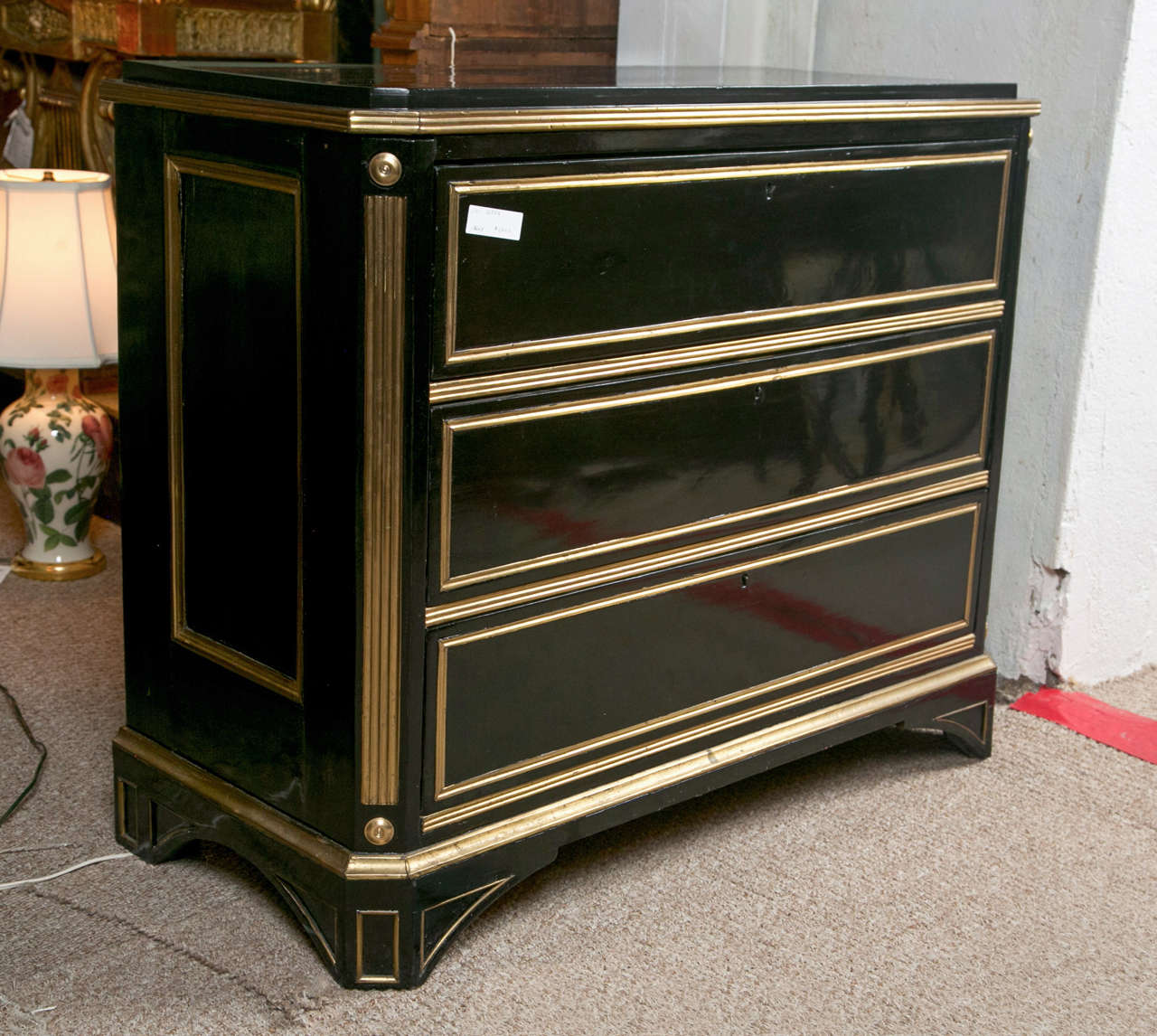 Russian Neoclassical Style Ebonized Commode / Chest of Drawers / Cabinet 19th C. 4