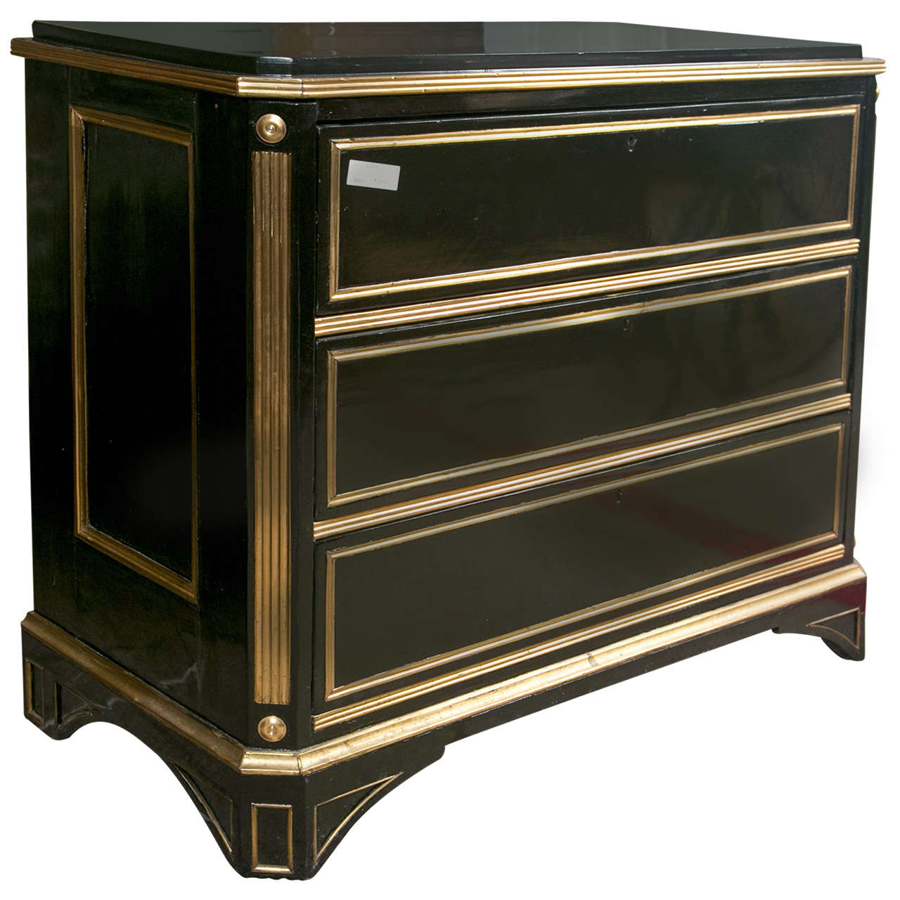 Russian Neoclassical Style Ebonized Commode / Chest of Drawers / Cabinet 19th C.