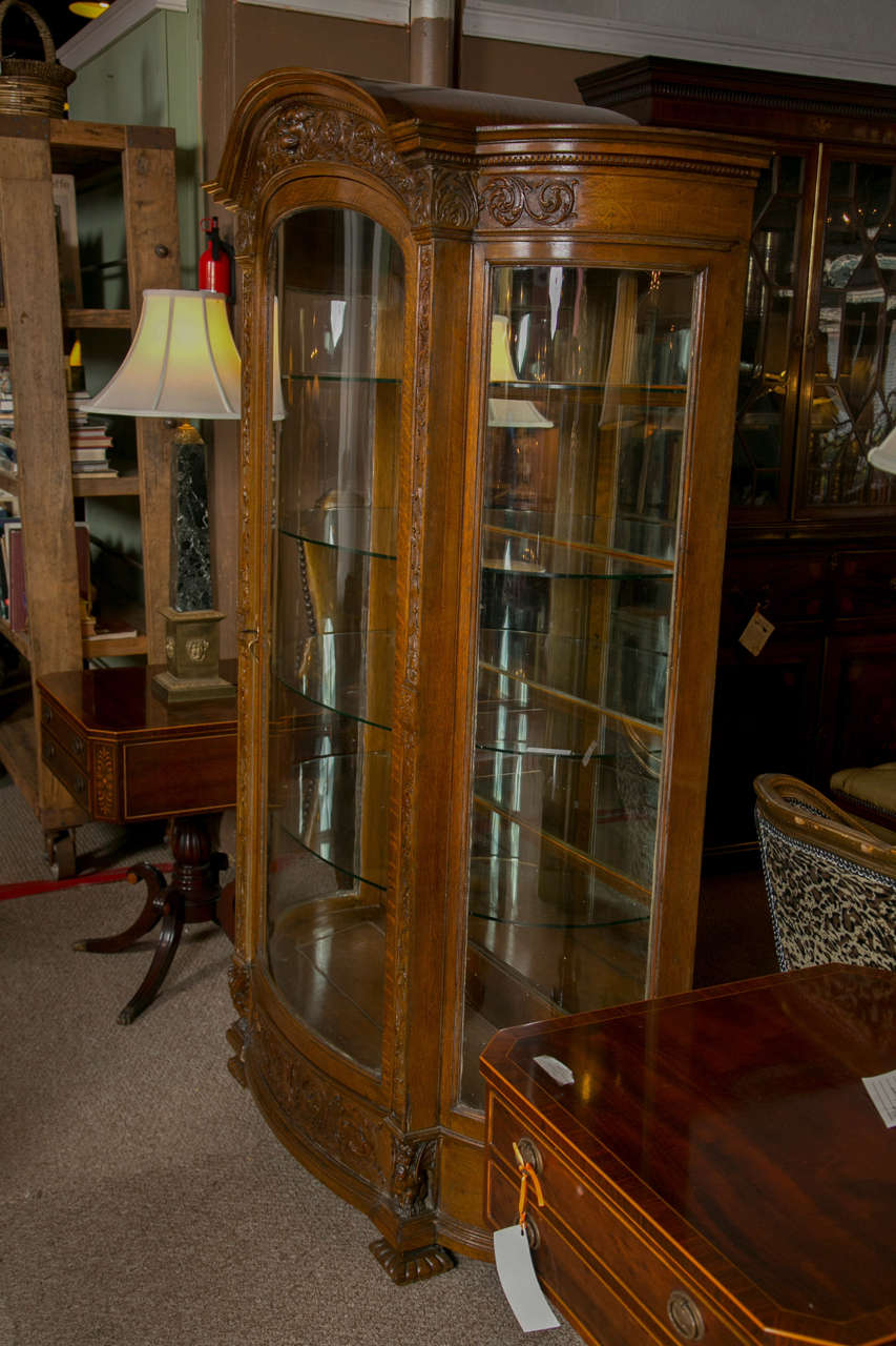 Horner Brothers Victorian Curved Glass China Cabinet 1