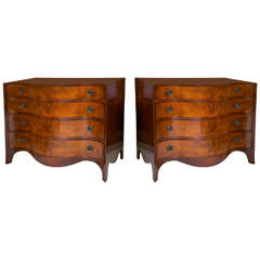 Pair of Beacon Hill Georgian Style Commode Chests