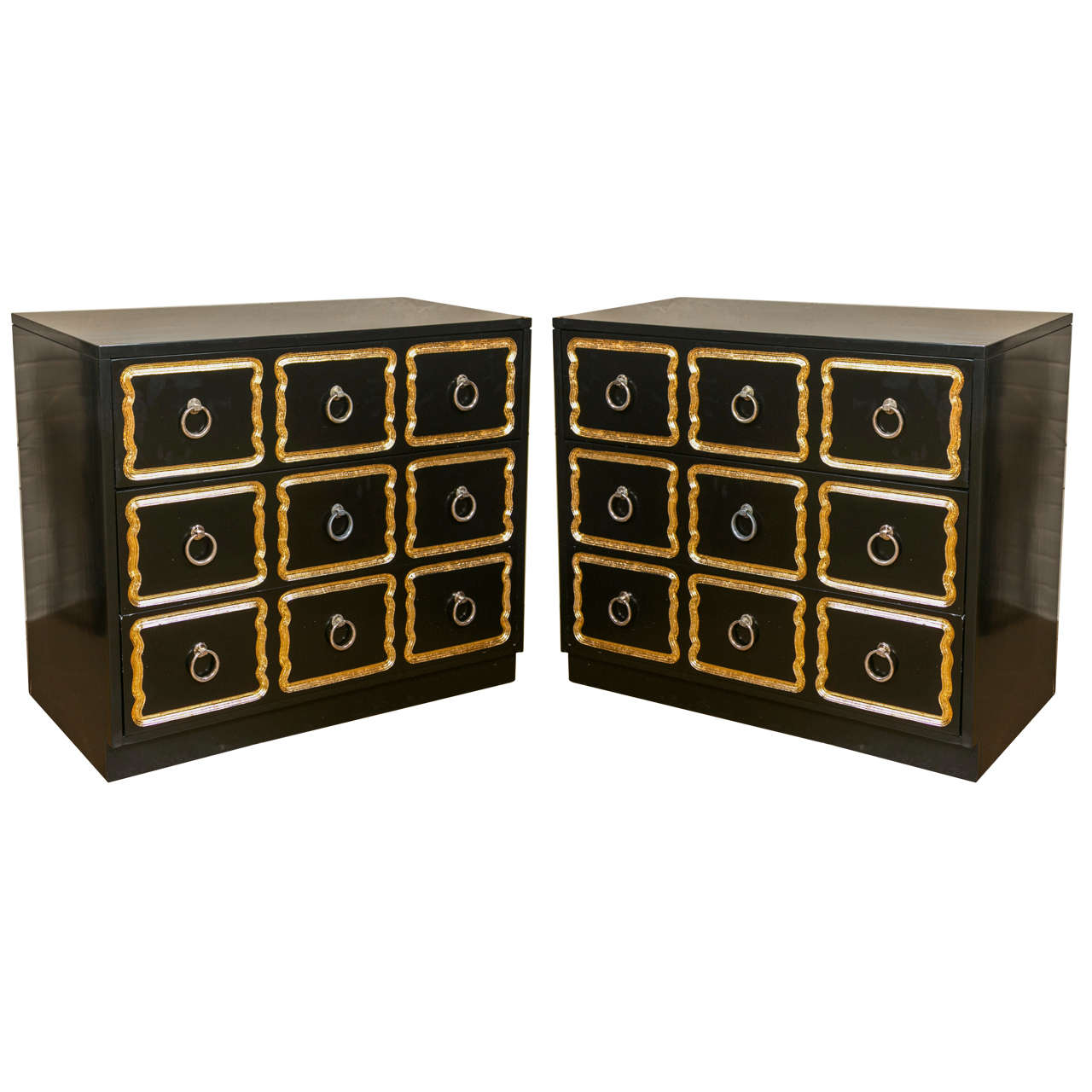 Pair of Dorothy Draper Style Espana Chests