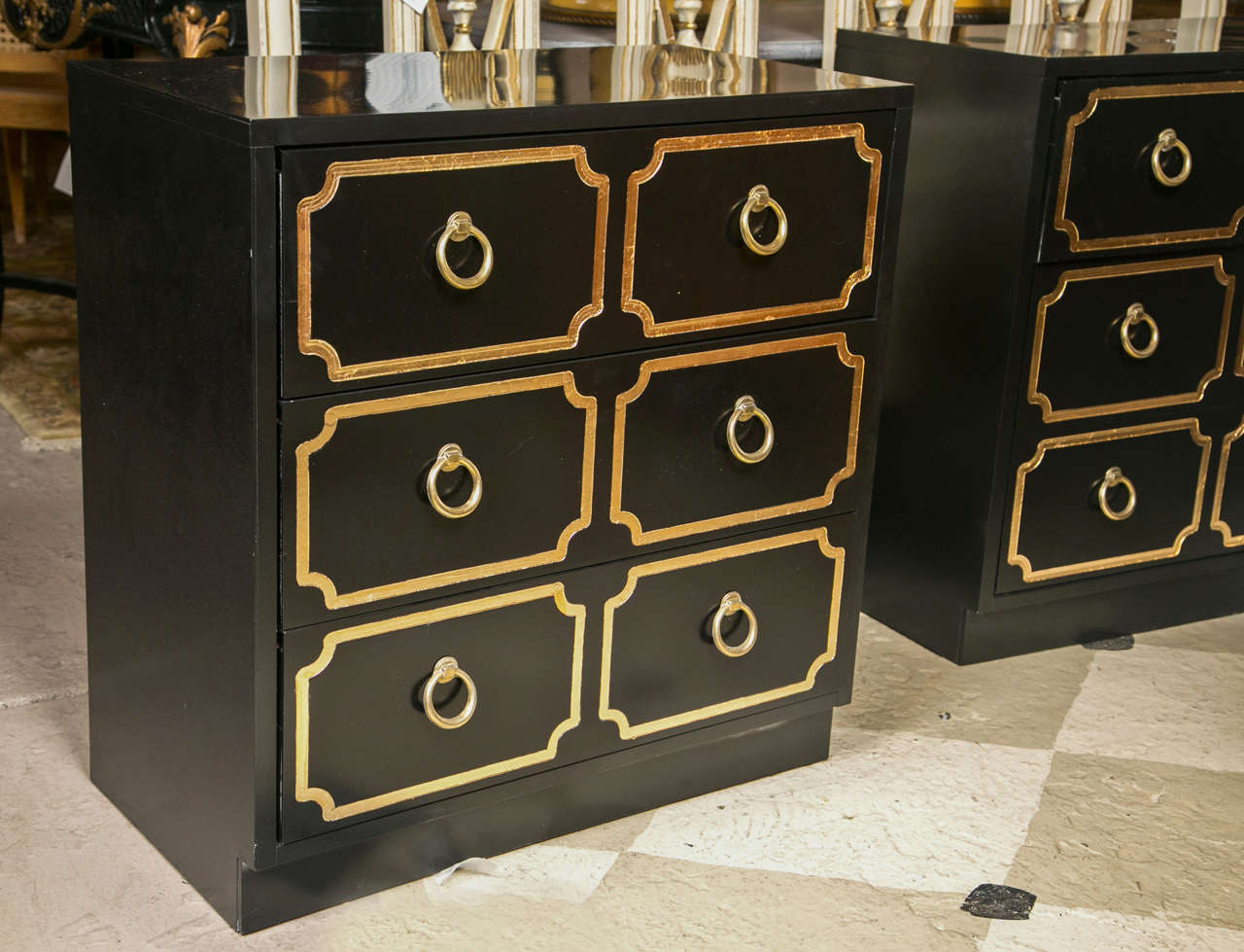 Pair of Dorothy Draper Espana Styled Chests In Good Condition In Stamford, CT