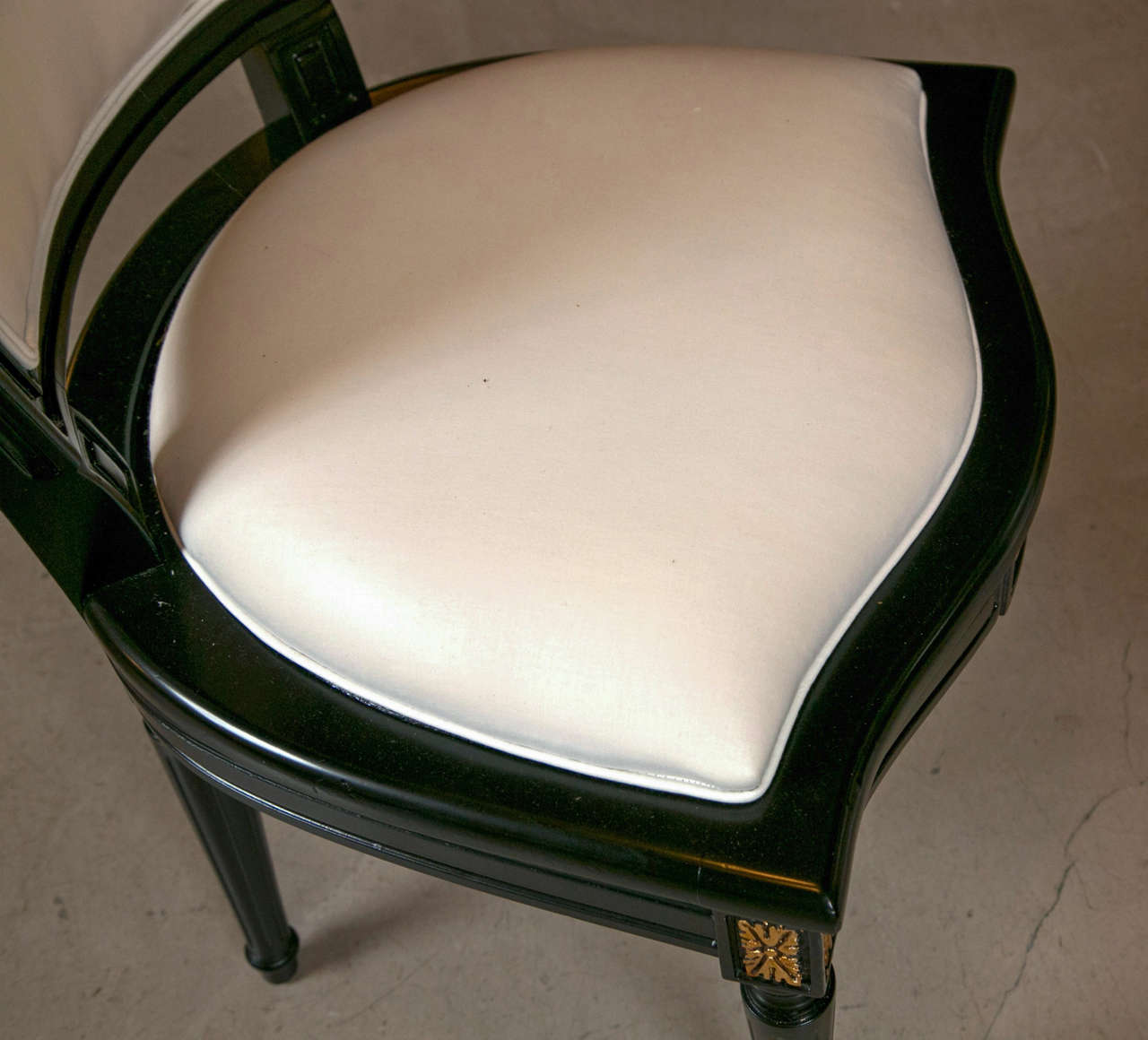 Set of Eight Louis XVI Style Ebonized Chairs, Manner of Jansen 1