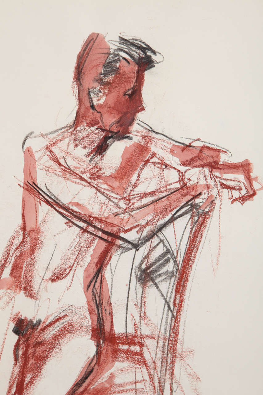 Mid-Century Modern Untitled Nude Portrait by Robert J. Freiman, 1958 For Sale