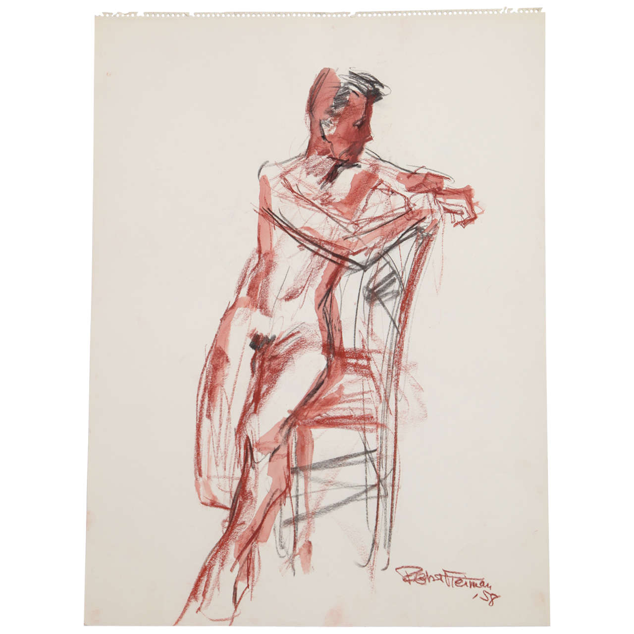 Untitled Nude Portrait by Robert J. Freiman, 1958 For Sale