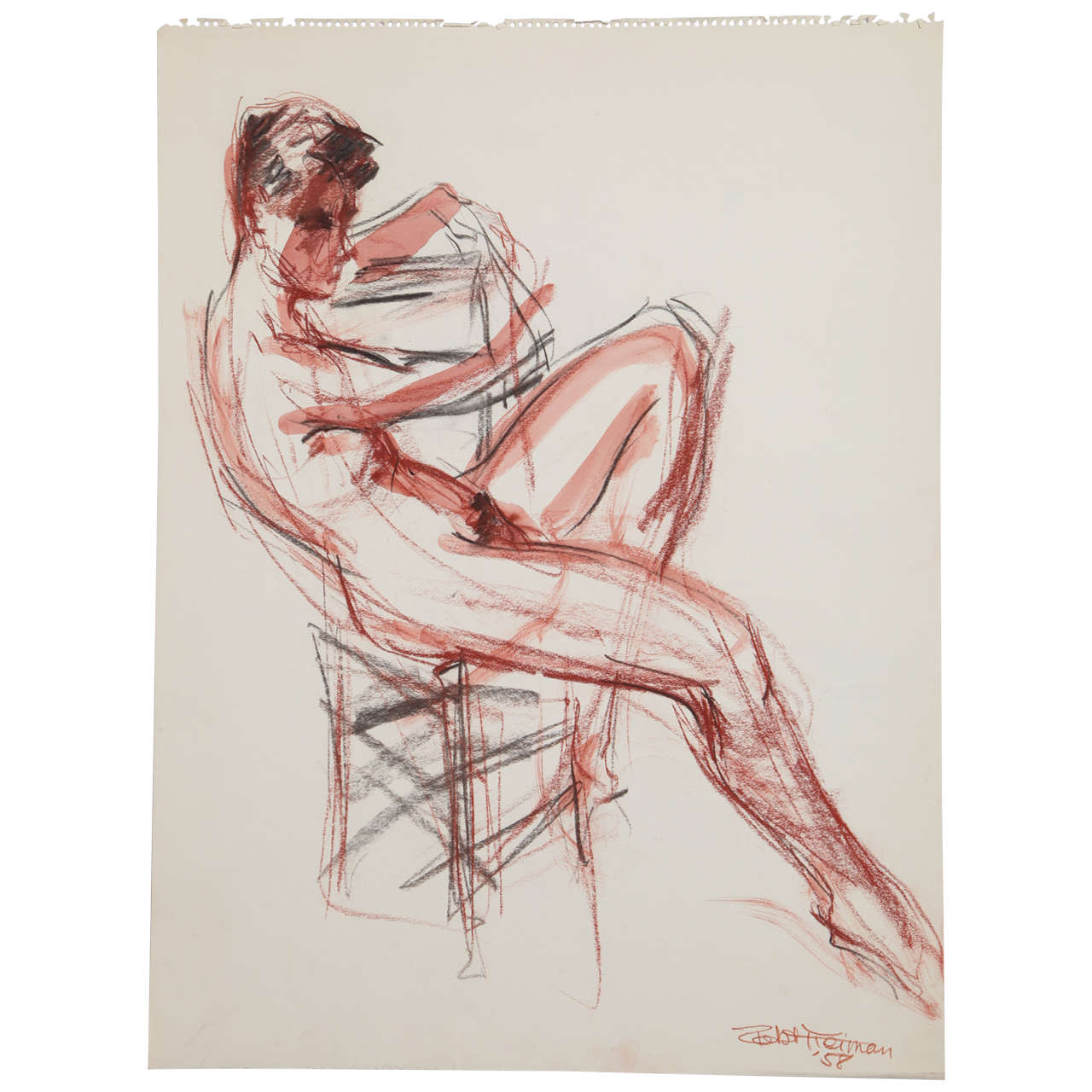 Untitled Nude Portrait by Robert J. Freiman, 1958 For Sale