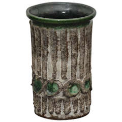 Green and Brown Textured Vase