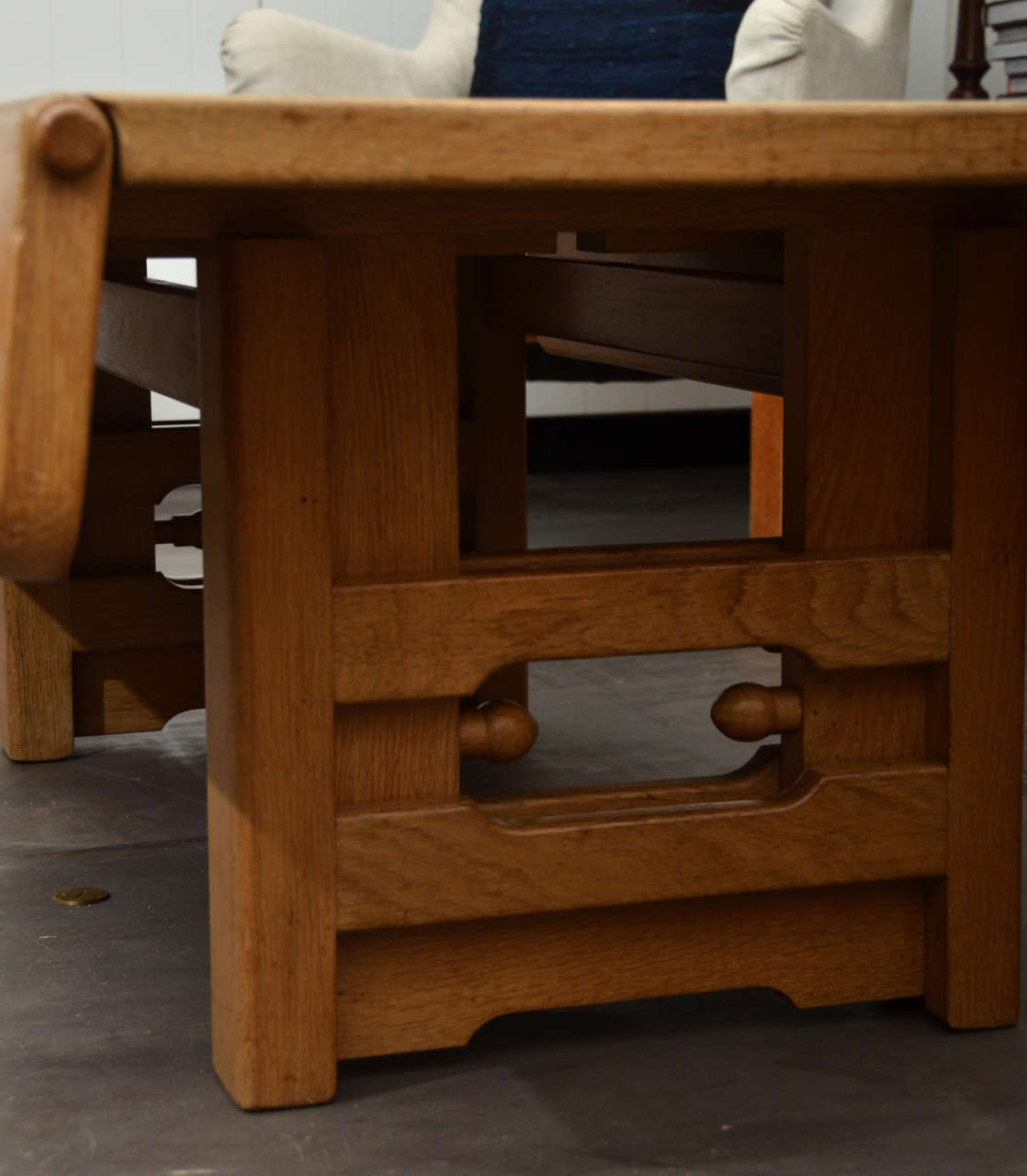 Adjustable Oak Table by Guillerme et Chambron 4
