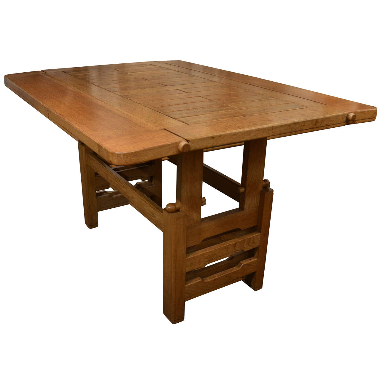 Adjustable Oak Table by Guillerme et Chambron