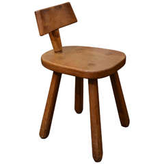 Oak Stool with Back Rest