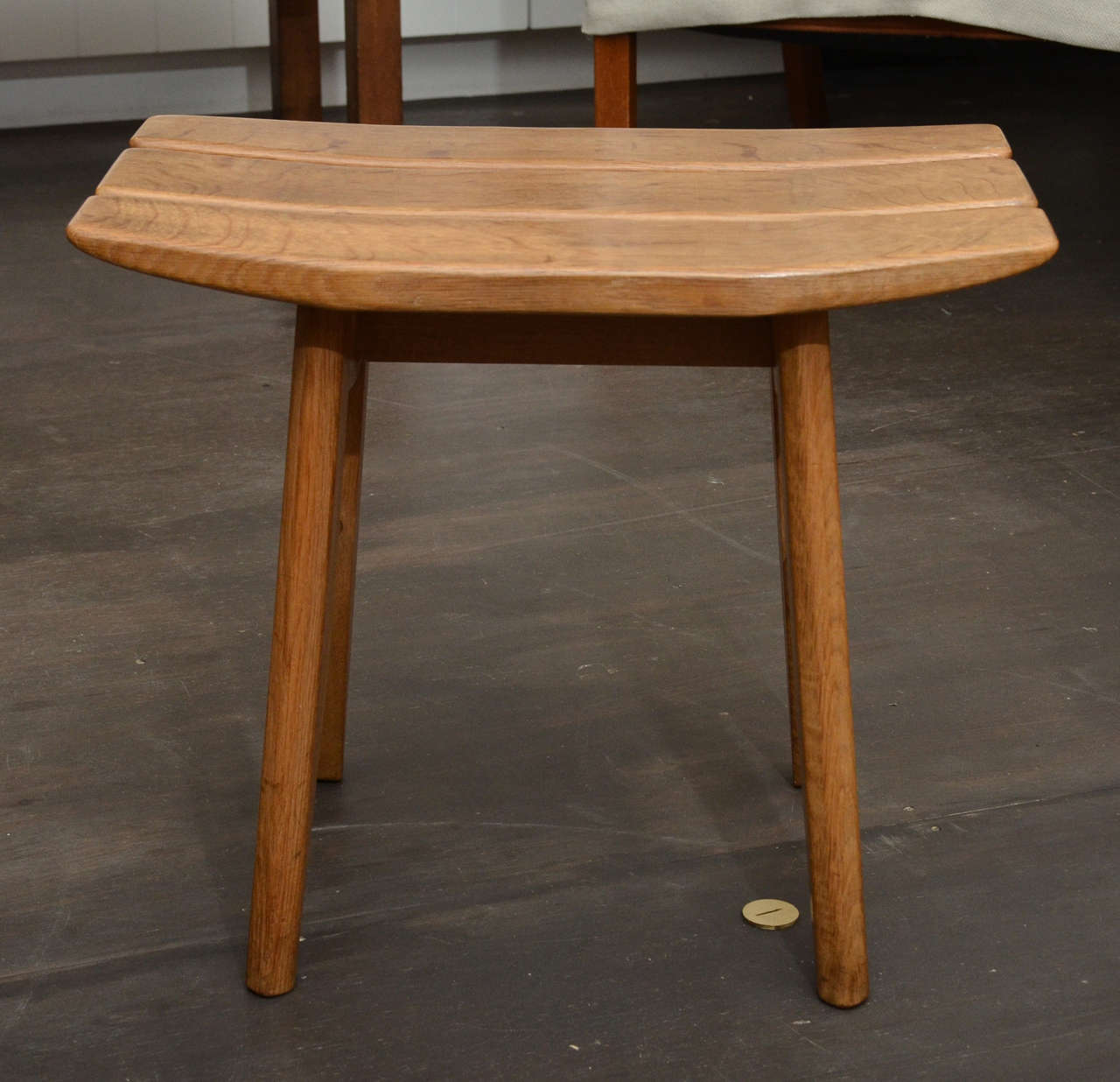 Mid-20th Century Oak Stool by Guillerme et Chambron
