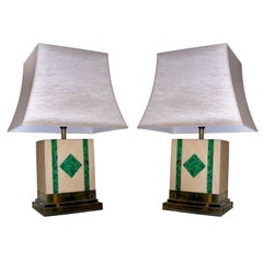 Vintage Two 1970s Lamps Signed by Jean-Claude Mahey