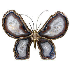 Large 1980s Butterfly-Shaped Sconce