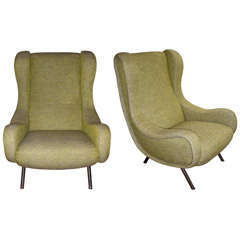 Two 1950s "Senior" Armchairs by Marco Zanuso Edited by Ar Flex