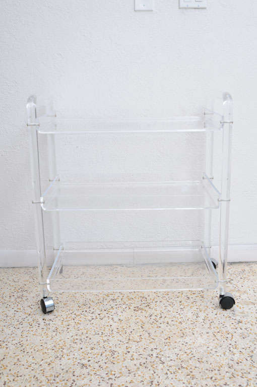 American Three Tier Lucite Bar Cart