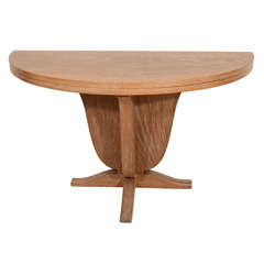 Vintage Cerused Oak Demi-Lune Table