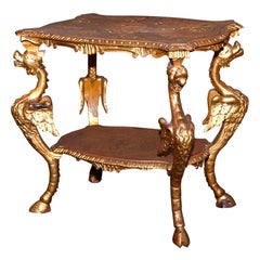 Antique Italian Carved Gilt Wood Table