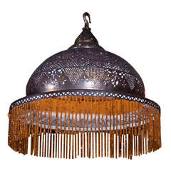 Pierced Brass Moorish Chandelier 2