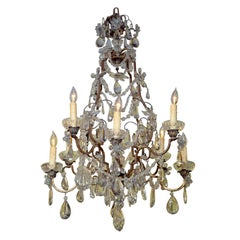 Lustre en bronze et cristal