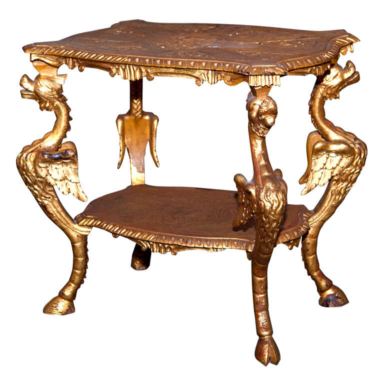 Italian Carved Gilt Wood Table For Sale at 1stDibs