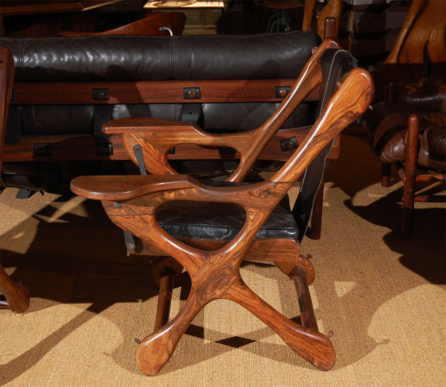 Leather Pair of Don Shoemaker 'Sling' Folding Chair