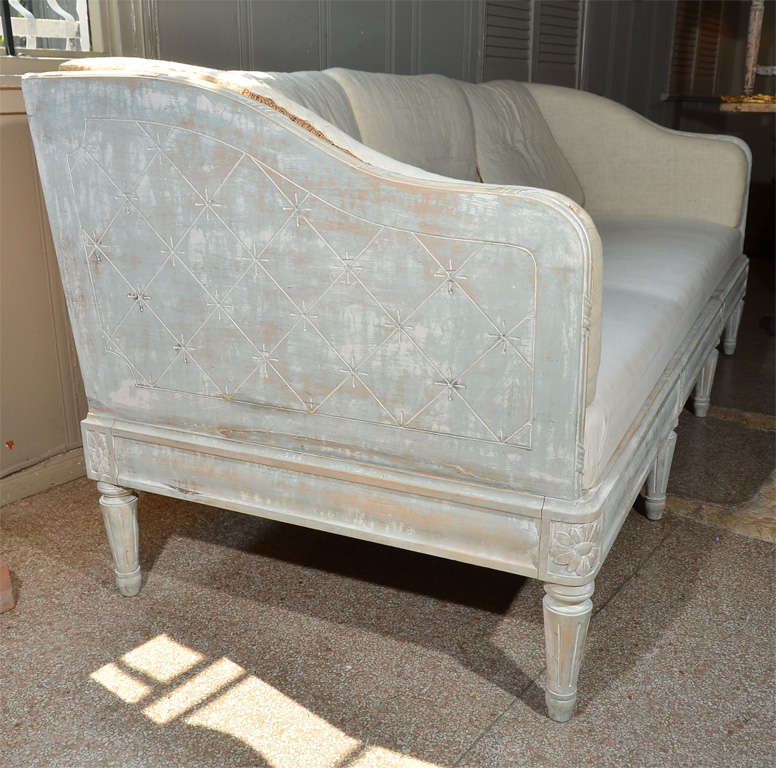 19th Century Swedish Painted Settee For Sale