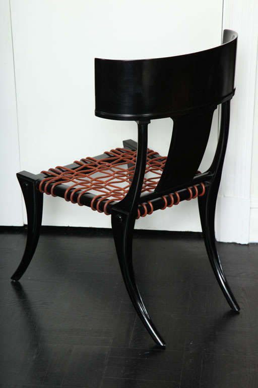 Contemporary Klismos Inspired Side Chair For Sale