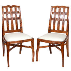 Pair of Jugendstil Birch Side Chairs by Lars Israël Wahlman