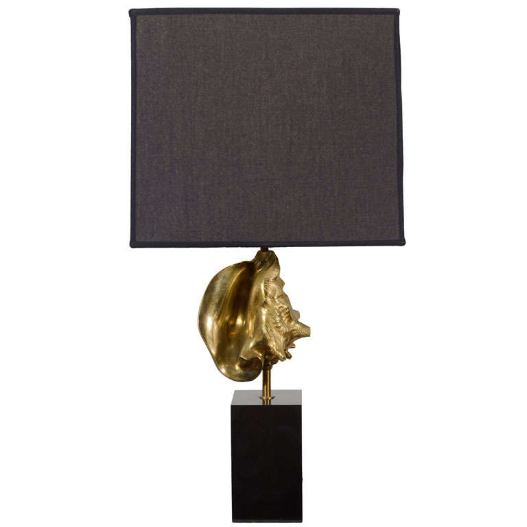 Gilt-Bronze Conch Shell Table Lamp by Maison Charles