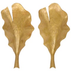 Marc Bankowsky, New Leaf, Pair of Bronze Sconce, France, 2007