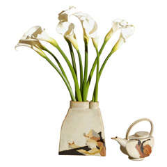 Vintage Terracotta Teapot and Vase.