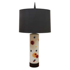 Vintage Ceramic Lamp w/ Polka Dots