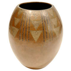 Claudius Linossier(1893-1953) Art Deco dinanderie vase