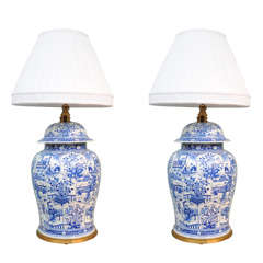 A massive and impressive blue and white Chinese jars.