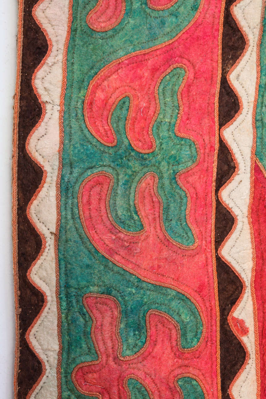 Wool Vintage Central Asian Felt Rug, circa 1930