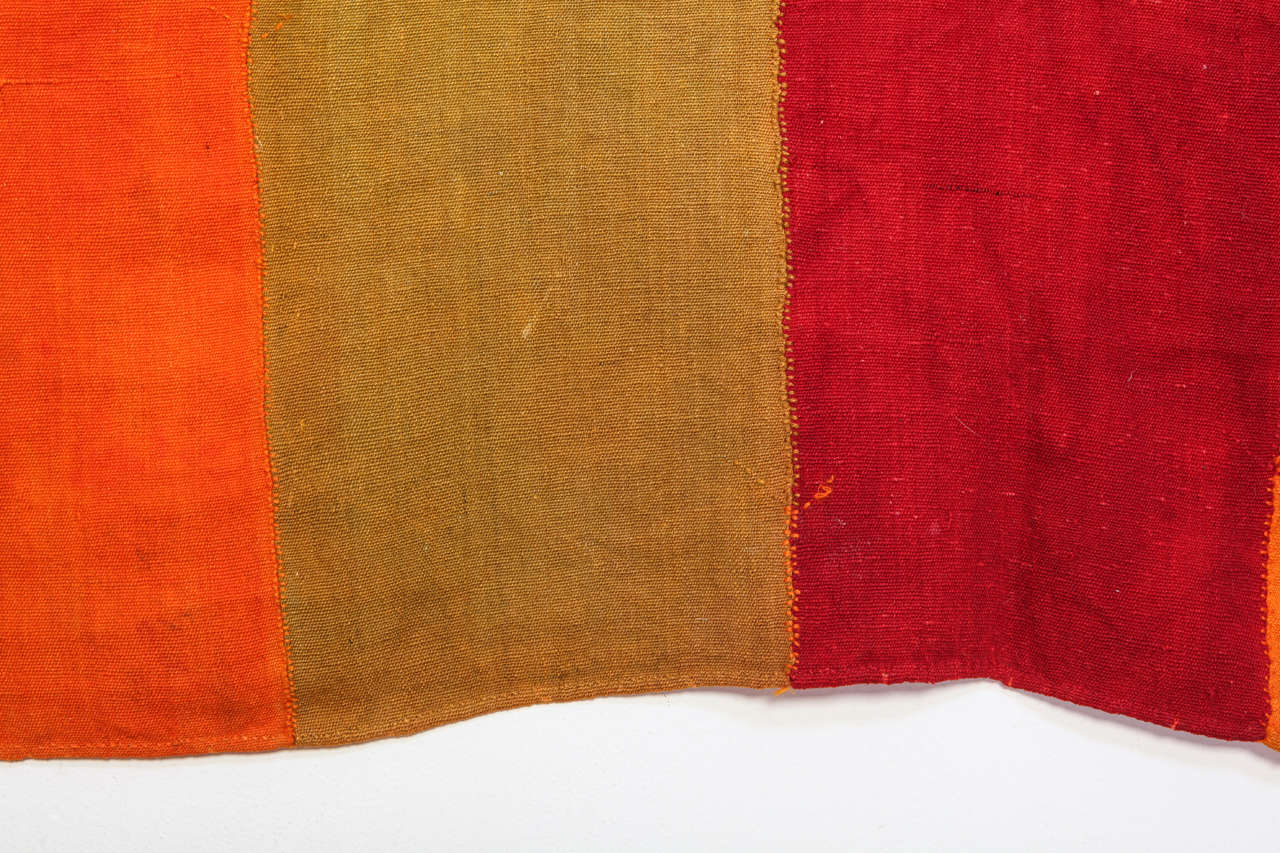 Hand-Woven Vintage Kurdish Polychrome Wool Flat-Weave Rug For Sale