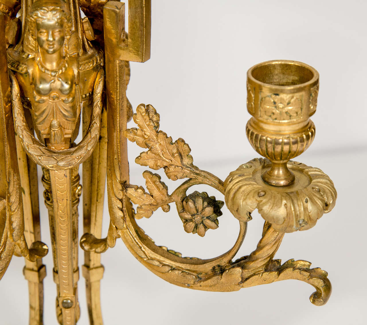 Pair Antique French Louis XVI Gilt Bronze Bouillotte Lamps, 19th Century For Sale 2