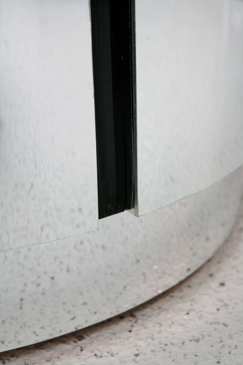 Round Black Glass and Chrome Pedestal Table 3