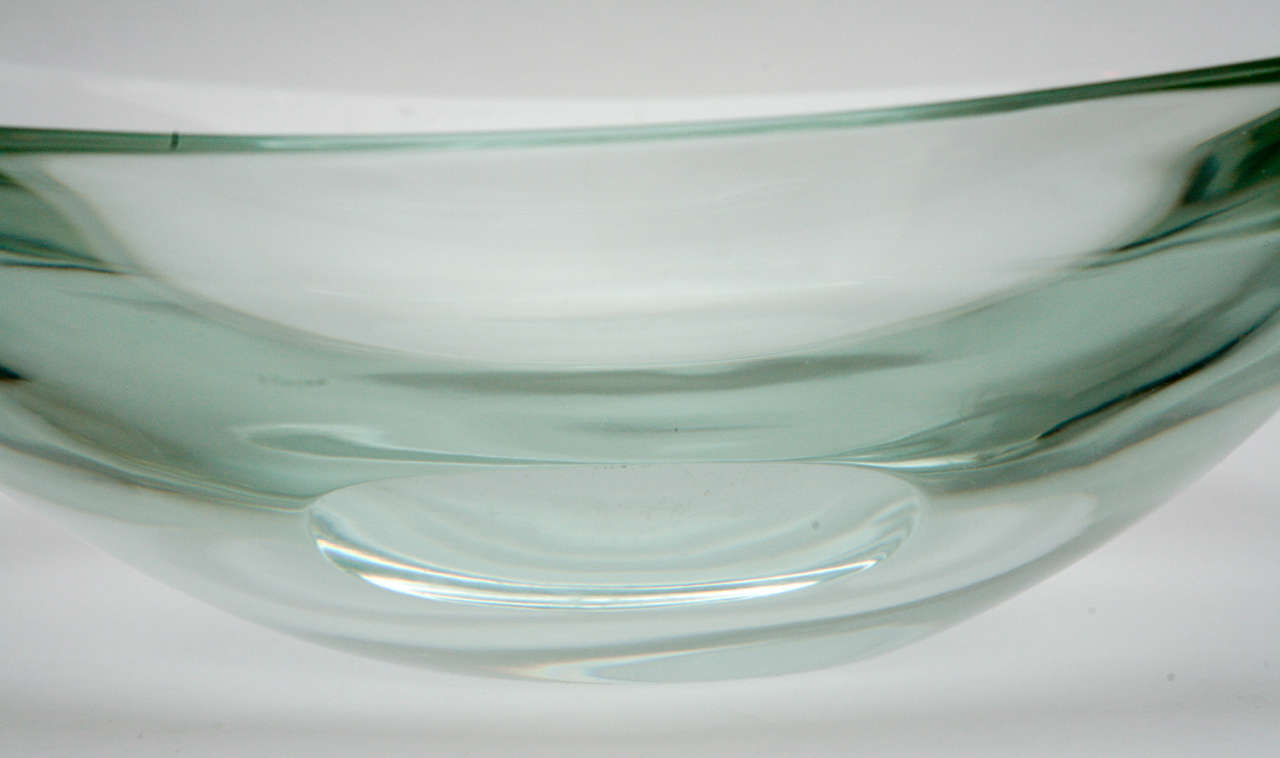 Mid-20th Century Oval Glass Bowl by Fontana Arte