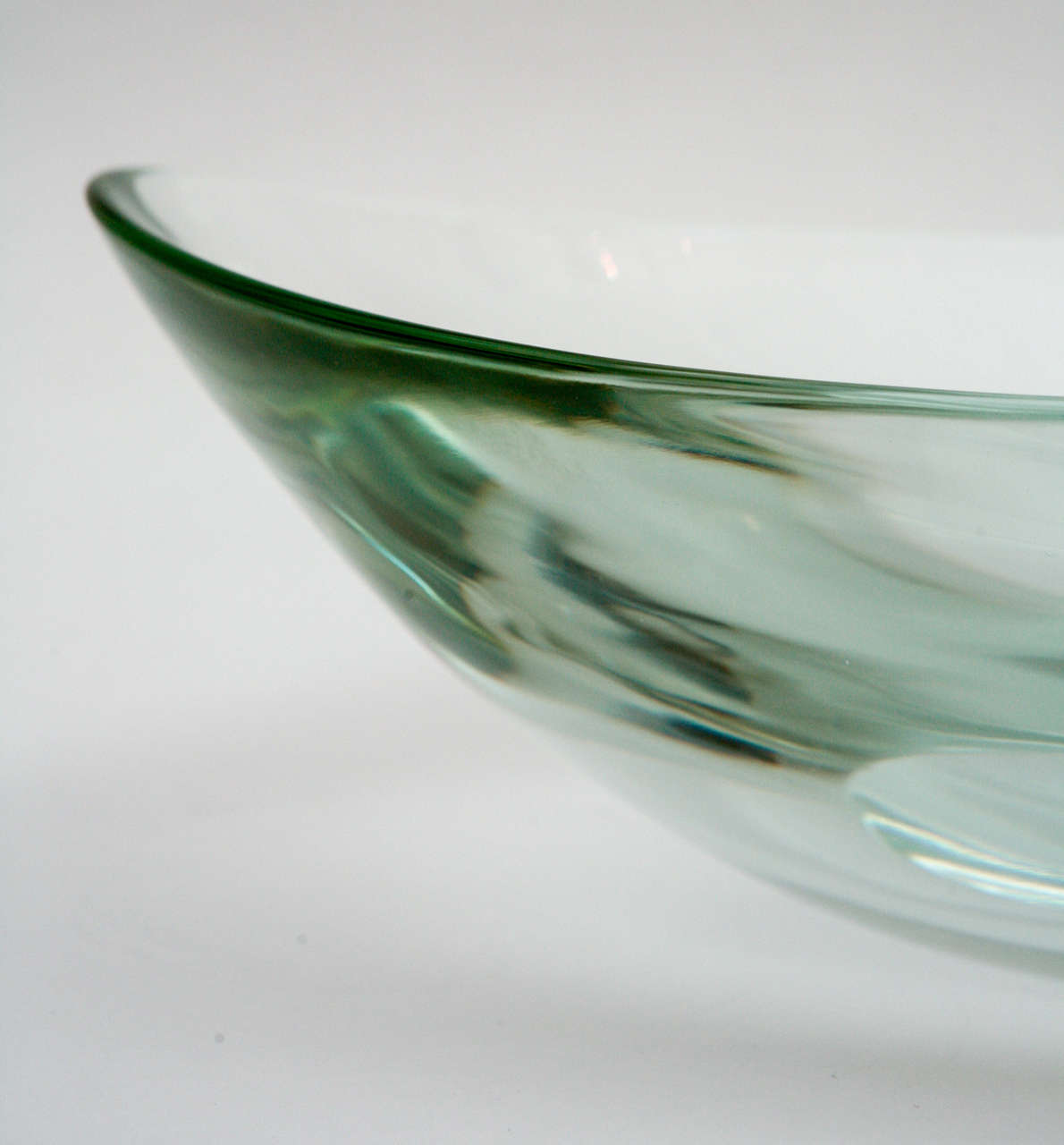 Crystal Oval Glass Bowl by Fontana Arte