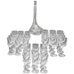 Retro 36 Pieces "Narcisse" Crystal Stemware with Decanter by Baccarat