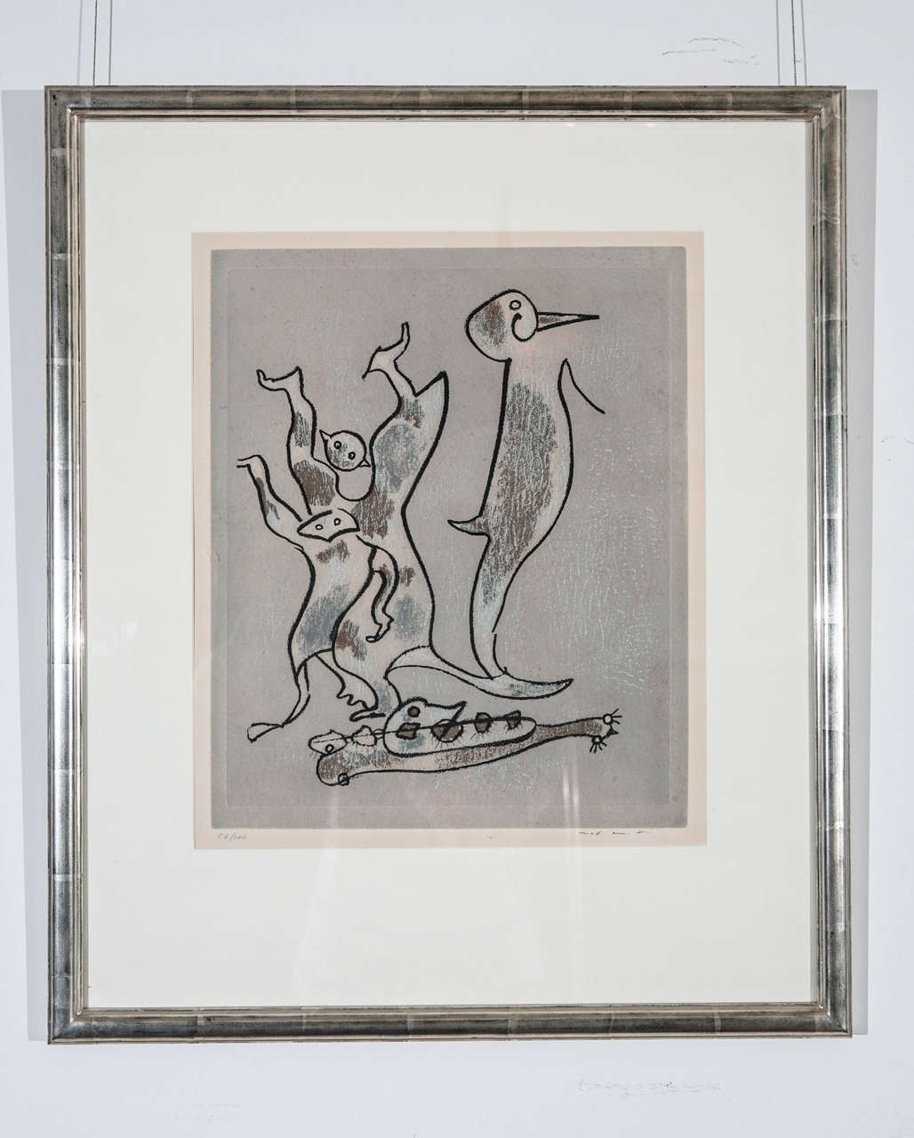 "Entre Chiens et Loups" Etching by Max Ernst