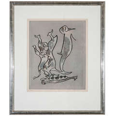 "Entre Chiens et Loups" Etching by Max Ernst