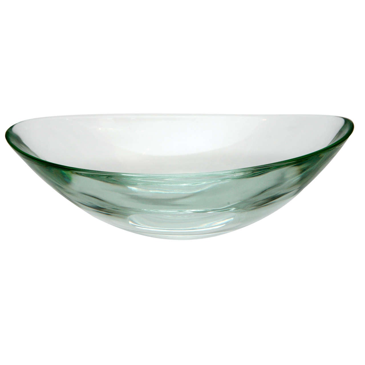 Oval Glass Bowl by Fontana Arte at 1stDibs glass oval bowl, oval glass dish, shallow glass bowl