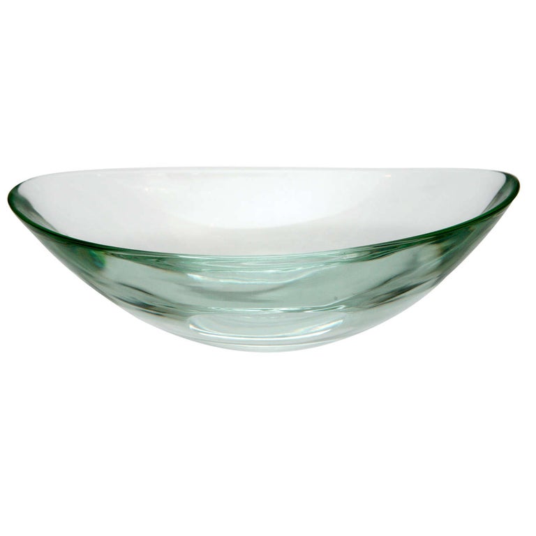 Oval Glass Bowl by Fontana Arte at 1stDibs glass oval bowl, oblong