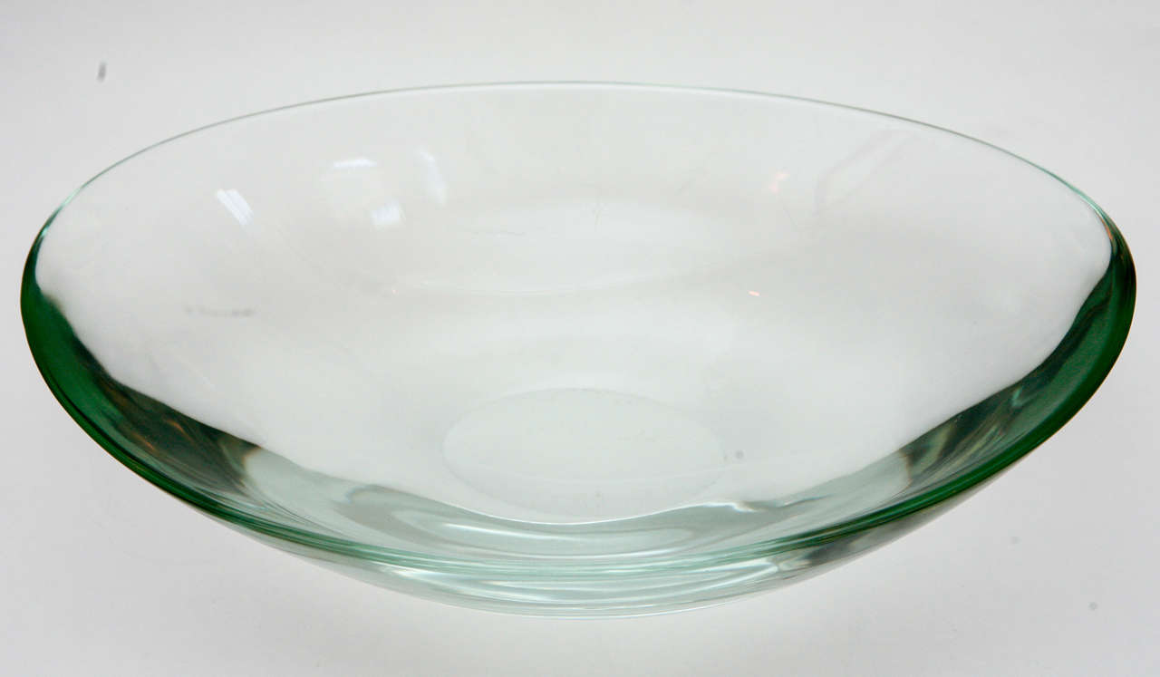 Oval Glass Bowl by Fontana Arte at 1stDibs glass oval bowl, oval