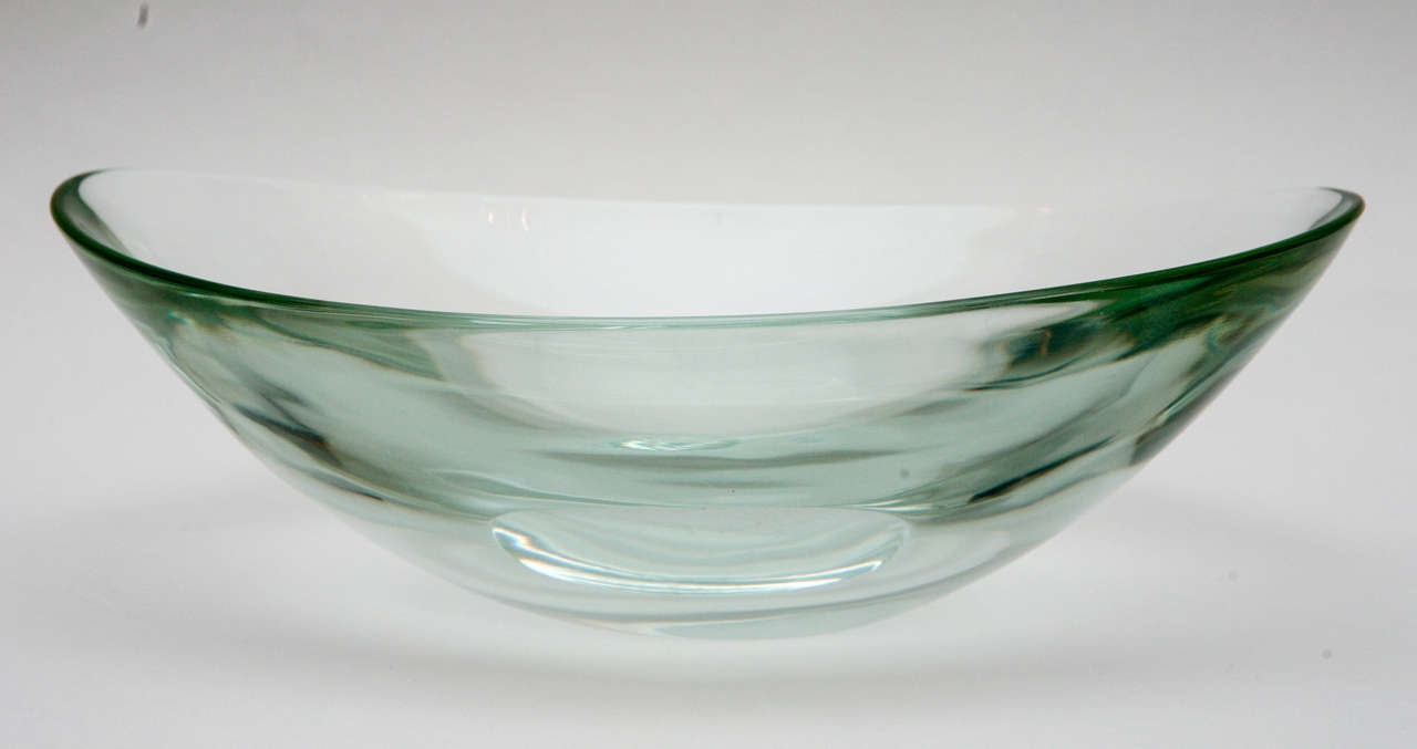 Oval Glass Bowl by Fontana Arte at 1stDibs glass oval bowl, oval