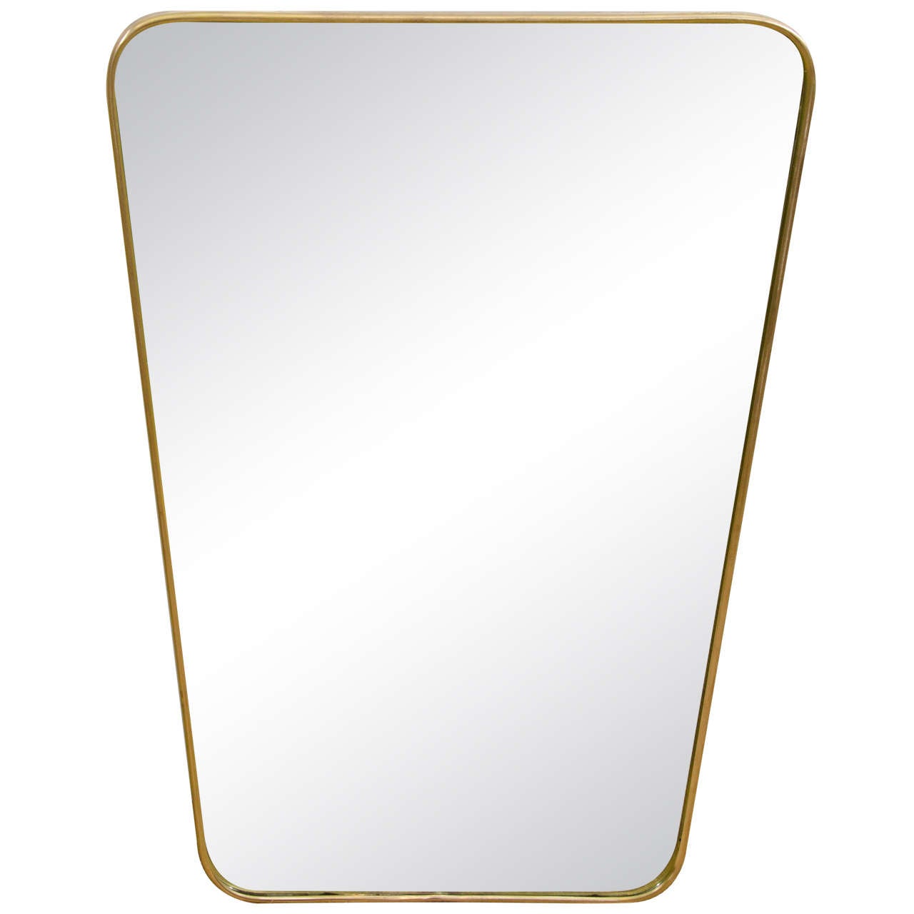 Italian Modernist 1950s Brass Framed Mirror