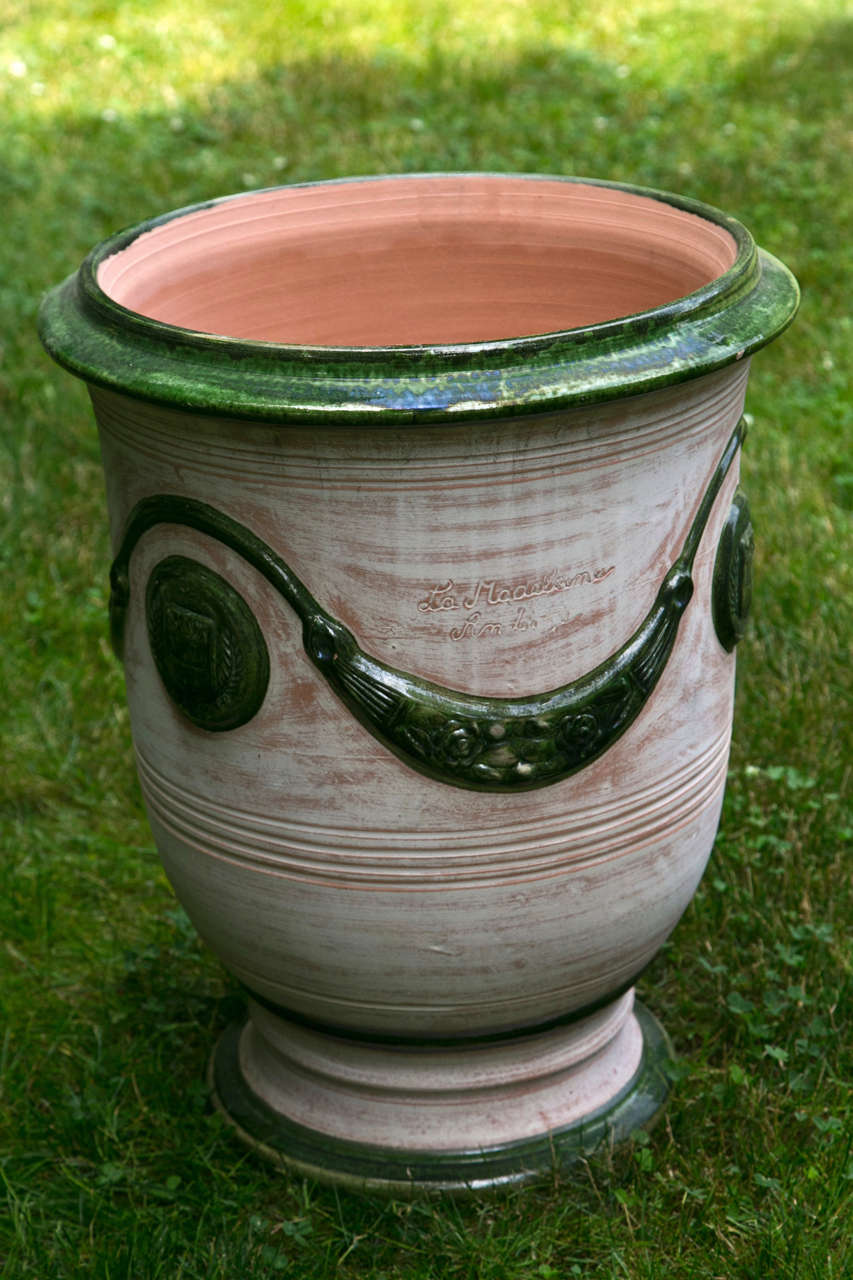 White Washed Terracotta Planters For Sale at 1stdibs