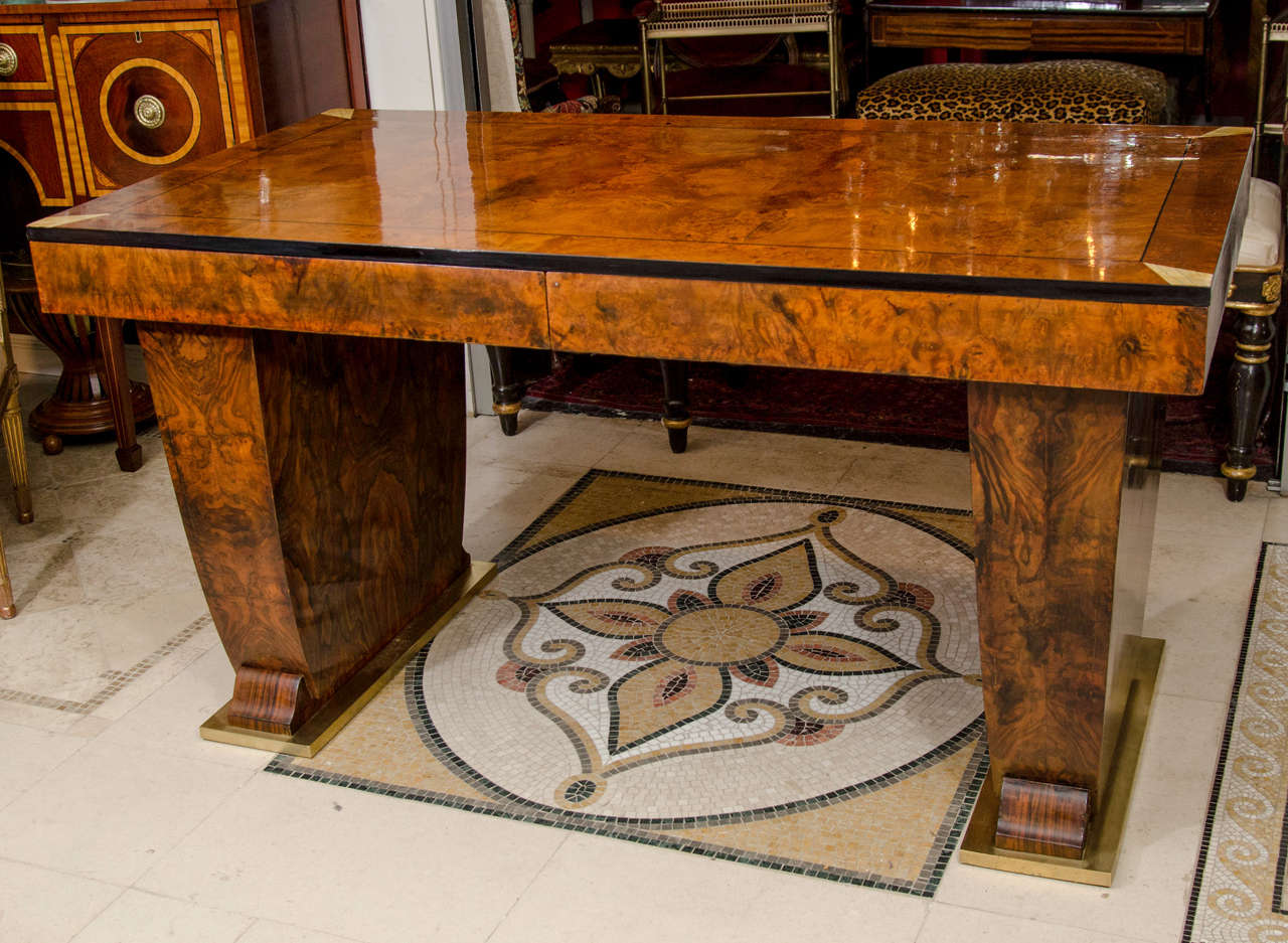 Burl Walnut Art Deco Center Table